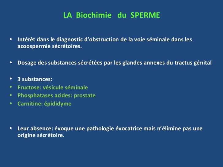 biochimie séminale biochimie séminale